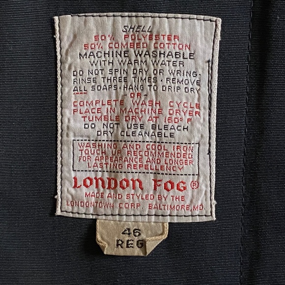 VTG I London Fog I Black Single Breasted Maincoat I *Shell Only* I 46R - Picture 3 of 16